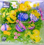 Салфетки бумажные к Пасхе Пасхальные игры 3х-слойные, 33х33см набор 20шт.