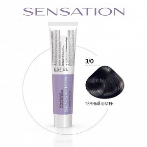 Безаммиачная краска для волос SENSATION DE LUXE 3/0 тёмный шатен (60 мл), Estel