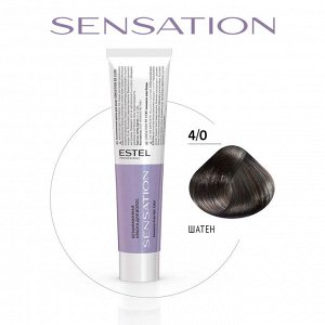 Безаммиачная краска для волос SENSATION DE LUXE 4/0 шатен (60 мл), Estel
