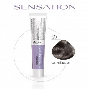 Безаммиачная краска для волос SENSATION DE LUXE 5/0 светлый шатен (60 мл), Estel