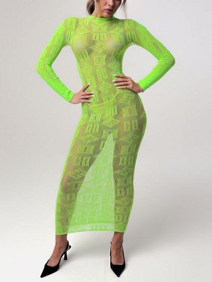 Платье сетка зеленый