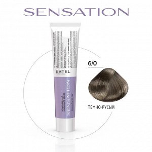 ESTEL PROFESSIONAL Безаммиачная краска для волос SENSATION DE LUXE 6/0 тёмно-русый (60 мл), Estel