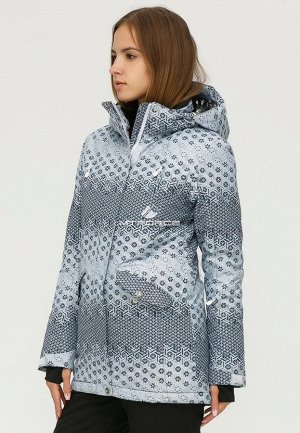 Женская зимняя горнолыжная куртка серого цвета