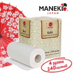 Полотенца кухонные бумажные Maneki Kabi, 2 слоя, 60л., белые 4 рулона/упаковка