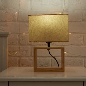 Настольная лампа (светильник настольный) декоративный под лампу Е27, 40W, механический выключатель, светло-серый, UML-B401 E27 LIGHT GREY/WOOD