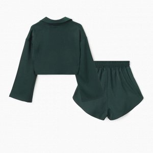 Комплект (сорочка, шорты) женская MINAKU:, Home collection цвет изумруд.