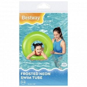 Круг для плавания Bestway «Неоновый иней», надувной, d=76 см, от 3-6 лет, МИКС, 36024