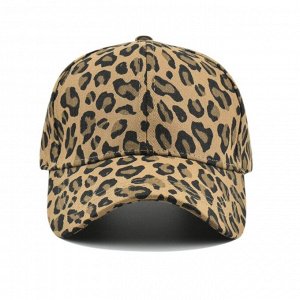 Хлопковая кепка с леопардовым принтом, коричневый
