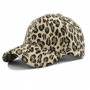 Хлопковая кепка с леопардовым принтом, хаки