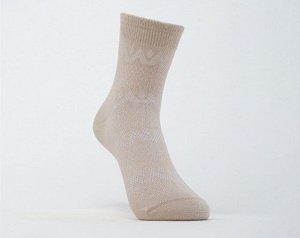 Женские однотонные высокие носки с сетчатым узором (рис 1) цвет Бежевый (52-2) НАШЕ
