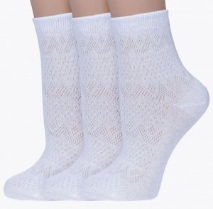 Женские однотонные высокие носки с сетчатым узором (рис 1) цвет Белый (0) НАШЕ
