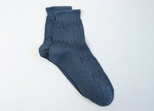 Женские однотонные высокие носки с сетчатым узором (рис 1) цвет Серо-голубой (37-1) НАШЕ