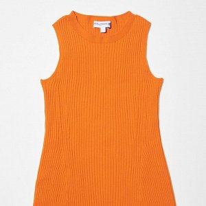 Платье в рубчик, оранжевый