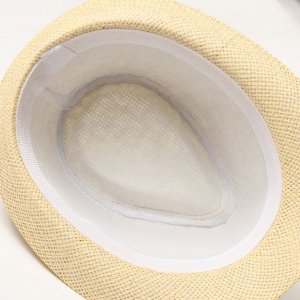 Шляпа мужская MINAKU, цвет молочный, р-р 58