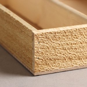 Кашпо деревянное, 27.5x20x4.5 см "Узоры", 2 отдела, гравировка