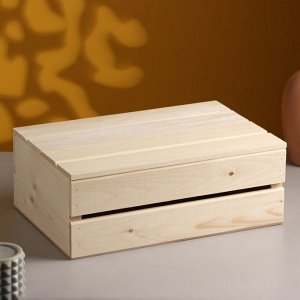 Ящик деревянный 35x23x13 см подарочный с реечной крышкой