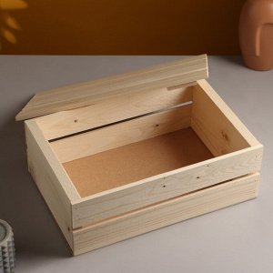 Ящик деревянный 35x23x13 см подарочный с реечной крышкой