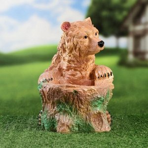 Фигурное кашпо "Медведь" коричневый, 25х25х15см