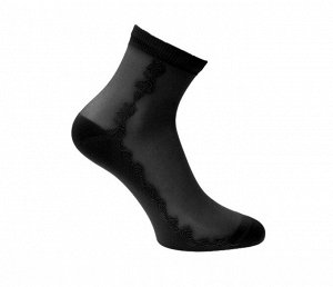 Капроновые женские укороченные однотонные носки цвет Черный (1) НАШЕ