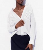РУБАШКА OVERSIZE ИЗ ПОПЛИНА С ЗАКЛЕПКАМИ арт. 2298078, белый
