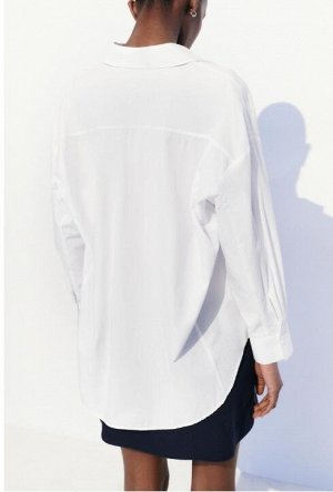 РУБАШКА OVERSIZE ИЗ ПОПЛИНА С ЗАКЛЕПКАМИ арт. 2298078, белый