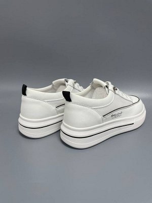 Кеды женские белые кожаные