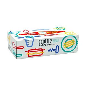 Тиснёные бумажные кухонные полотенца в коробке, двухслойные повышенной плотности Crecia "Scottie" 75 шт. / 36