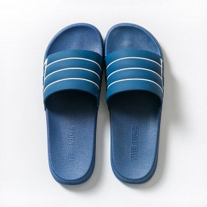Тапочки мужские с открытым носком из ПВХ, синие в полоску