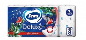 Бумага туалетная Zewa Deluxe белая 8 рул. 3-х слойная