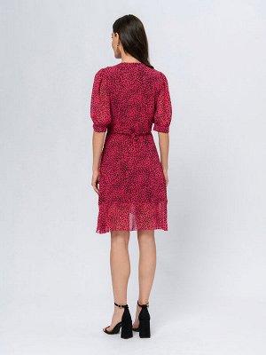 1001 Dress Платье цвета фуксии длины мини с принтом