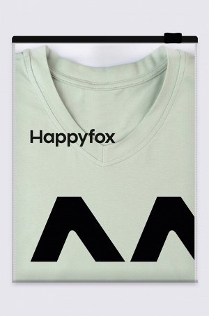 Женская футболка оверсайз с V-вырезом Happyfox