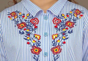Рубашка римма (принт цветы) арт.3-470