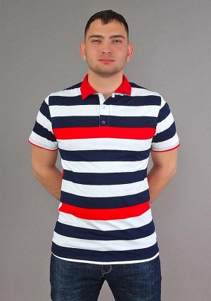 Рубашка мужская Поло(широкая полоса кулирка)арт.3-436