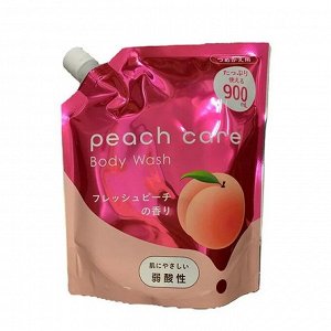 Слабокислотное жидкое мыло "Peach Care Body Wash" для тела (аромат сочного персика) 900 мл, мягкая упаковка с крышкой