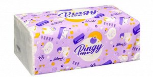Pingy салфетки бумажные для быта 2-х слойные 153*190 мм белые 1 упаковка (150 шт) мягкая упаковка