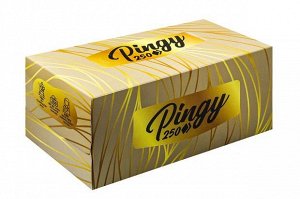 Pingy салфетки бумажные для быта 2-х слойные 210*196 мм белые (250 шт) картонная упаковка