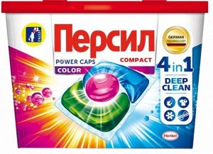 Капсулы для стирки Персил Power Caps Колор 4в1, для цветного, 21 капсул