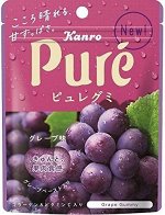 Kanro Pure жевательный мармелад, 56 гр.красный Виноград, 1*6шт*12бл.Арт-58633