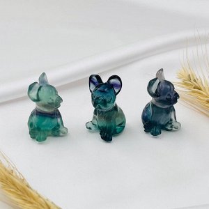 Фигурка резная "Французский бульдог" из Флюорита