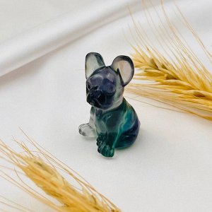 Фигурка резная "Французский бульдог" из Флюорита