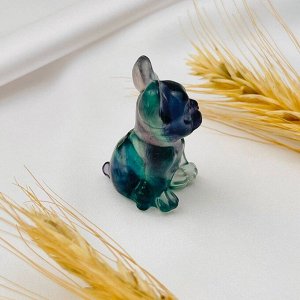 Фигурка резная "Французский бульдог" из Флюорита