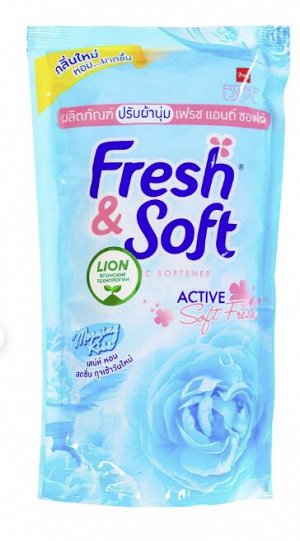 LION "Essence Fresh & Soft" Кондиционер для белья  500мл "Blue Fresh" (Morning Kiss) (мяг.уп.) / Таиланд