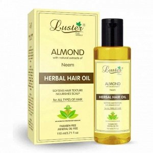 LUSTER Миндальное масло для волос с нимом,"Almond Herbal Hair Oil", 110 мл