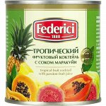 Тропический фруктовый коктейль с соком маракуйи Federici 435мл ж/б с ключ
