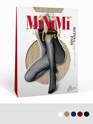 MINIMI RETINA POIS бесшовные колготки в мелкую сетку с рисунком горошек