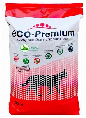 Наполнитель ECO-Premium Зеленый чай 55л комкующийся