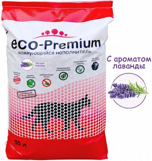Наполнитель ECO-Premium Лаванда 55л комкующийся