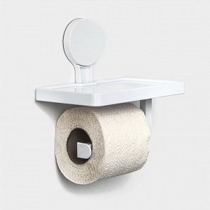 Держатель для туалетной бумаги на липучке Доляна, 17x18x11,5 см, цвет белый