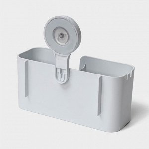 Полка для ванной Доляна Witlen, органайзер настенный, на липучке, 21x19x9 см, белая