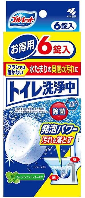 Kobayashi Pharmaceutical Wash Toilet Cleaning Agent - таблетки для очищения унитаза с ароматом мяты